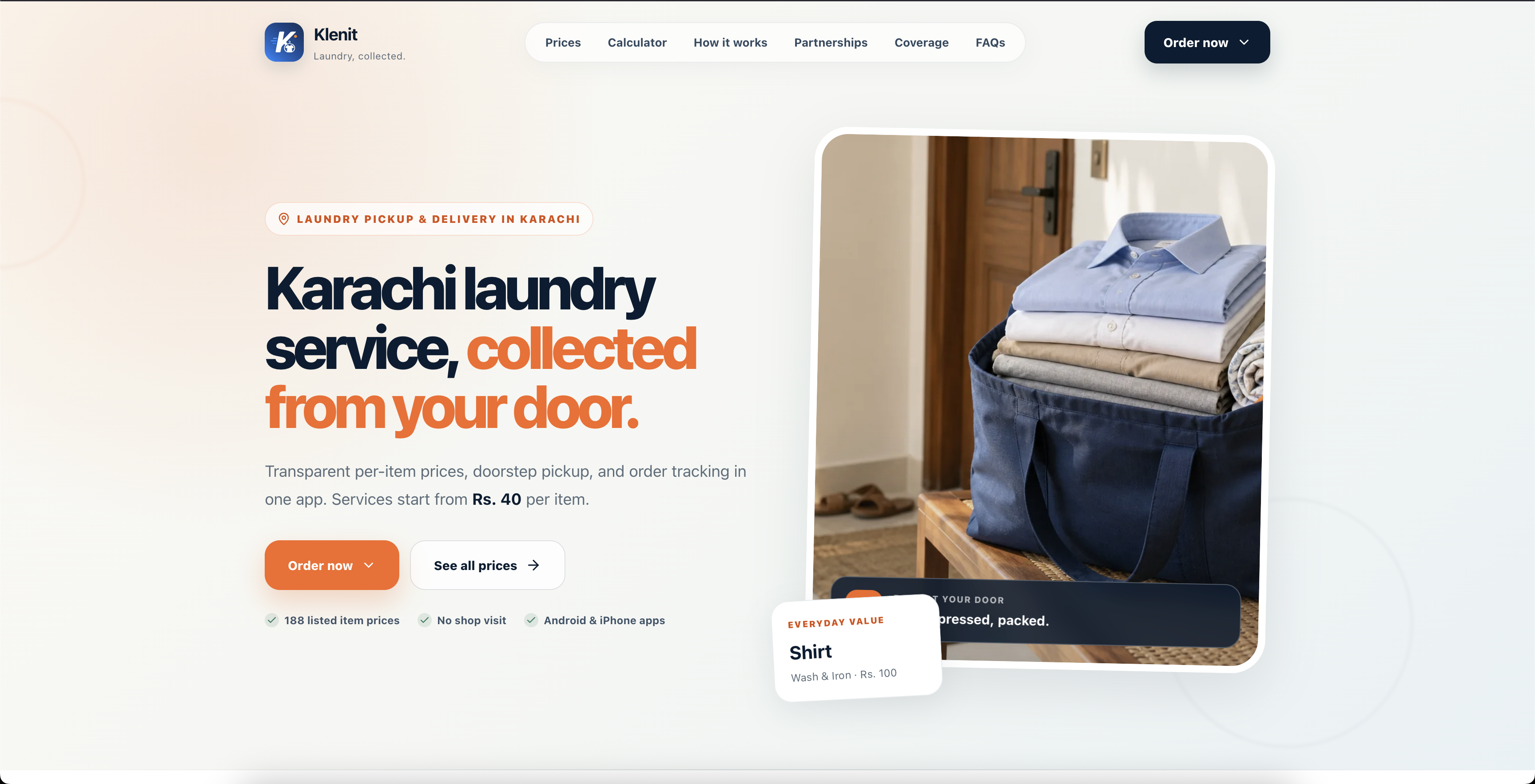 Klenit marketing landing site screenshot 1