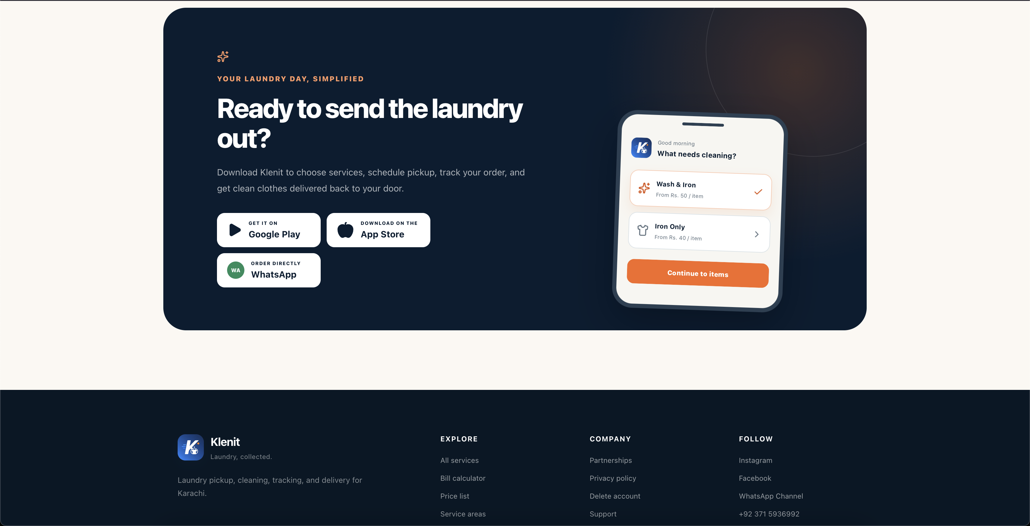 Klenit marketing landing site screenshot 6