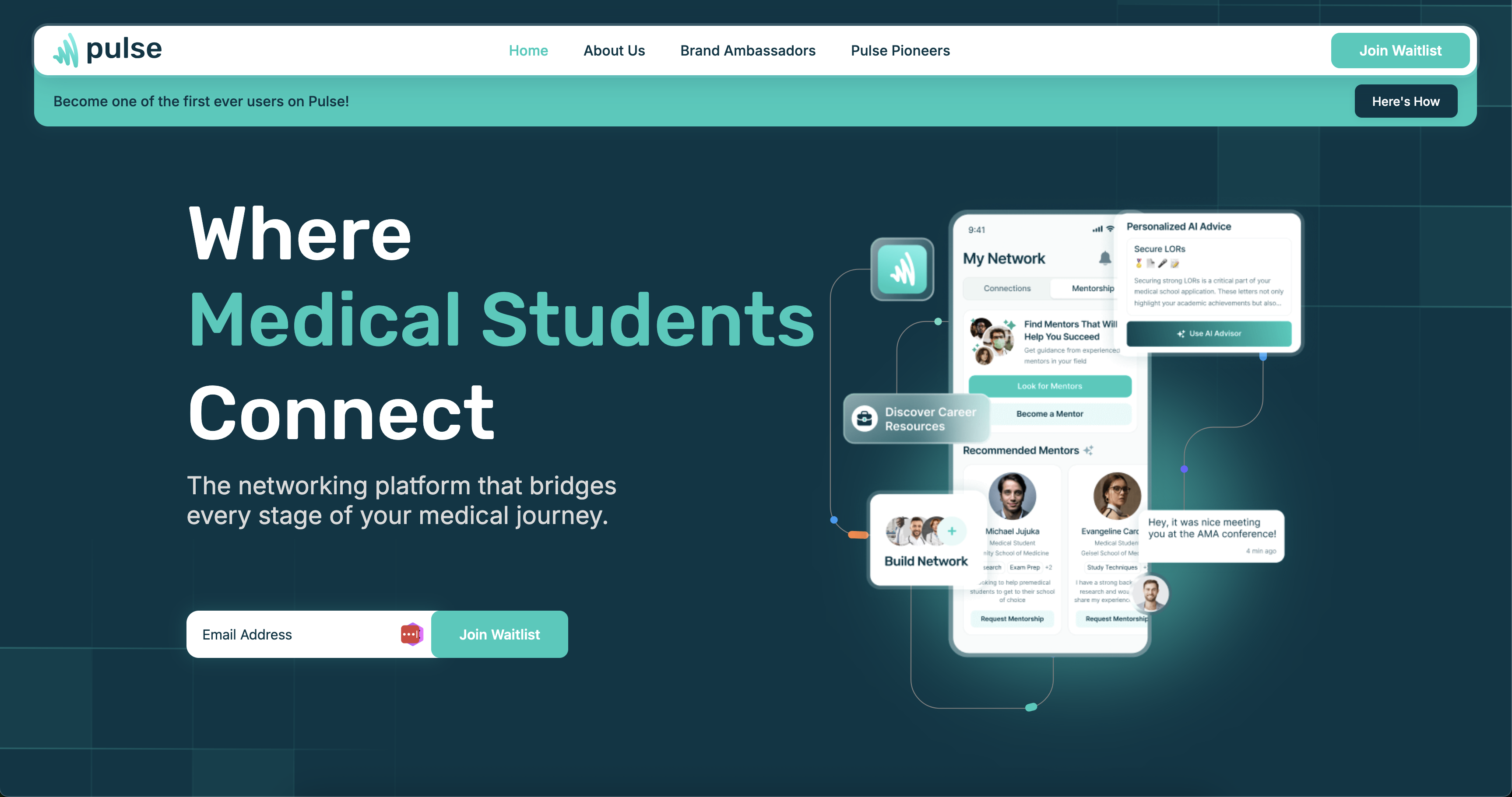 Pulse landing page screenshot 1